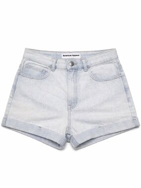 American Apparel Light Blue High-Rise Rolled Hem Denim Shorts – Size 28 EUC
